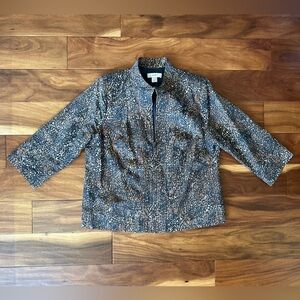 CJ Banks Zip Up Dressy 3/4 Sleeve Jacket size X (XL 14)